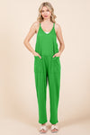 Culture Code Full Size Sleeveless Jumpsuit with Pockets - Cocoa Yacht Club