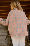 And The Why Full Size Plaid Button Up Raw Hem Shirt - Cocoa Yacht Club