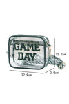 Blackish Green GAME DAY Chenille Embroidered Clear PVC Shoulder Bag