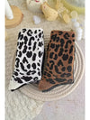 Chestnut Allover Leopard Print Crew Socks