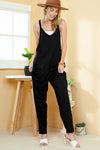 Black Solid Color Loose Fit Harem Jumpsuit