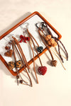 Thai Curry Bow and Heart Pendant Keychain