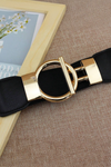 Black Fashion Elastic Buckle Waist Belt