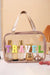 Dark Khaki TRAVEL Chenille Letter Clear Makeup Bag