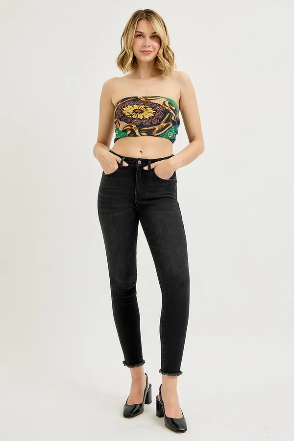 RISEN Full Size Tummy Control High Rise Adjustable Waist Skinny Jeans Plus Size