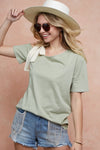 BiBi Tied Ribbon One Shoulder Short Sleeve T-Shirt - Cocoa Yacht Club