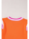 Bright Pink Contrast Sleeve Striped Round Neck Knitted Tee