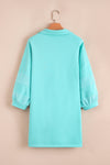 Moonlight Jade Bow Front Patchwork Bracelet Sleeve Mini Dress
