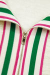 Light Grey Pop of Color Collared Patchwork Pullover Sweatshirt