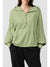 Smoke Green Half Zipper Kangaroo Pockets Drop Shoulder Hoodie