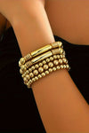 Gold 5Pcs Minimalist Beaded Bracelet Set