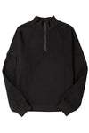 Jungle Green Zipper Collared Drop Shoulder Plain Sweatshirt