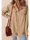 Frill Button Up Long Sleeve Shacket