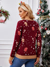 Gingerbread Round Neck Long Sleeve Sweater - Cocoa Yacht Club