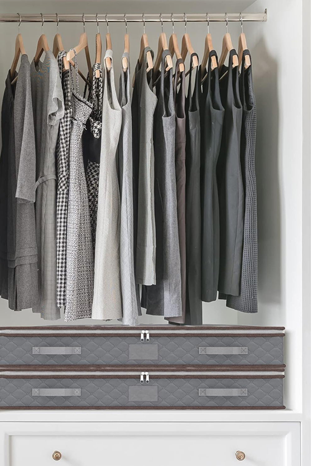 Gray Fabric Underwear Wardrobe Storage Organizer Box