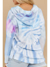 Drawstring Tie-Dye Long Sleeve Hoodie - Cocoa Yacht Club