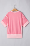 Peach Blossom GAME DAY Printed Raw Hem T Shirt