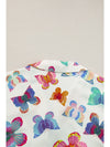 Multicolour Butterfly Print Button-up Shirt & Shorts Pajama Set