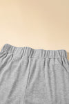 Light Grey Ribbed Dolman Sleeve Top And Pocketed Pants Set