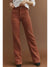 Brown High Waist Pockets Corduroy Flare Leg Pants