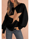 Apricot Studded Star Graphic Oversized Top