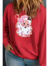 Black Santa Claus Graphic Drop Shoulder Plus Size Sweatshirt