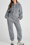 Dropped Shoulder Hooded Top and Pants Active Set - Cocoa Yacht Club