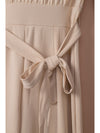 Apricot Boat Neck Knot Wide Leg Jumpsuit