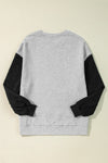 Mineral Red Two Tone Patchwork Drop Shoulder Pullover Sweatshirt