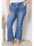 Blue Plus Size Exposed Seam High Waist Flare Jeans