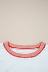 White Striped Colorblock Patchwork Oversized Sweatshirt