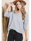 Reborn J V Neck Long Sleeve Top