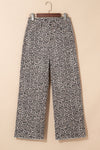 Brown Leopard High Waist Frayed Hem Jeans