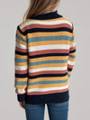 Contrast Stripes Turtleneck Long Sleeve Sweater