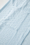 Mist Blue Solid Color Pocket Long Sleeve Cardigan