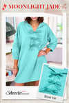 Moonlight Jade Bow Front Patchwork Bracelet Sleeve Mini Dress