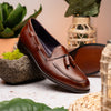 Italian Calfskin Tassel Loafer Cognac