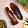 Italian Calfskin Tassel Loafer Cognac