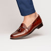 Italian Calfskin Tassel Loafer Cognac