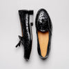 Ostrich Tassel Loafer, Black