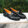 Ostrich Tassel Loafer, Black