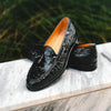 Ostrich Tassel Loafer, Black
