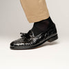 Ostrich Tassel Loafer, Black