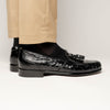 Ostrich Tassel Loafer, Black