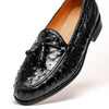 Ostrich Tassel Loafer, Black