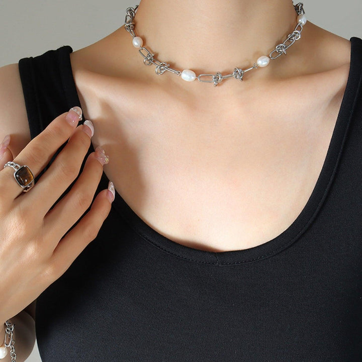 Freshwater Pearl Titanium Steel Necklace - Cocoa Yacht Club