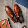 Italian Calfskin Lace Up Cognac