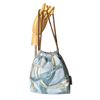 Equestrian Gray Vintage Scarf Drawstring Crossbody Bag