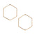 Bronze Hexagon Front Hoop Earrings