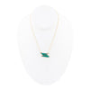 Ice Green Onyx and Golden Bronze Pendant Necklace